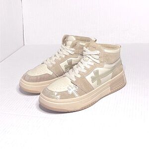 Jil Sander Pink Cross Embroidered Platform Sneakers